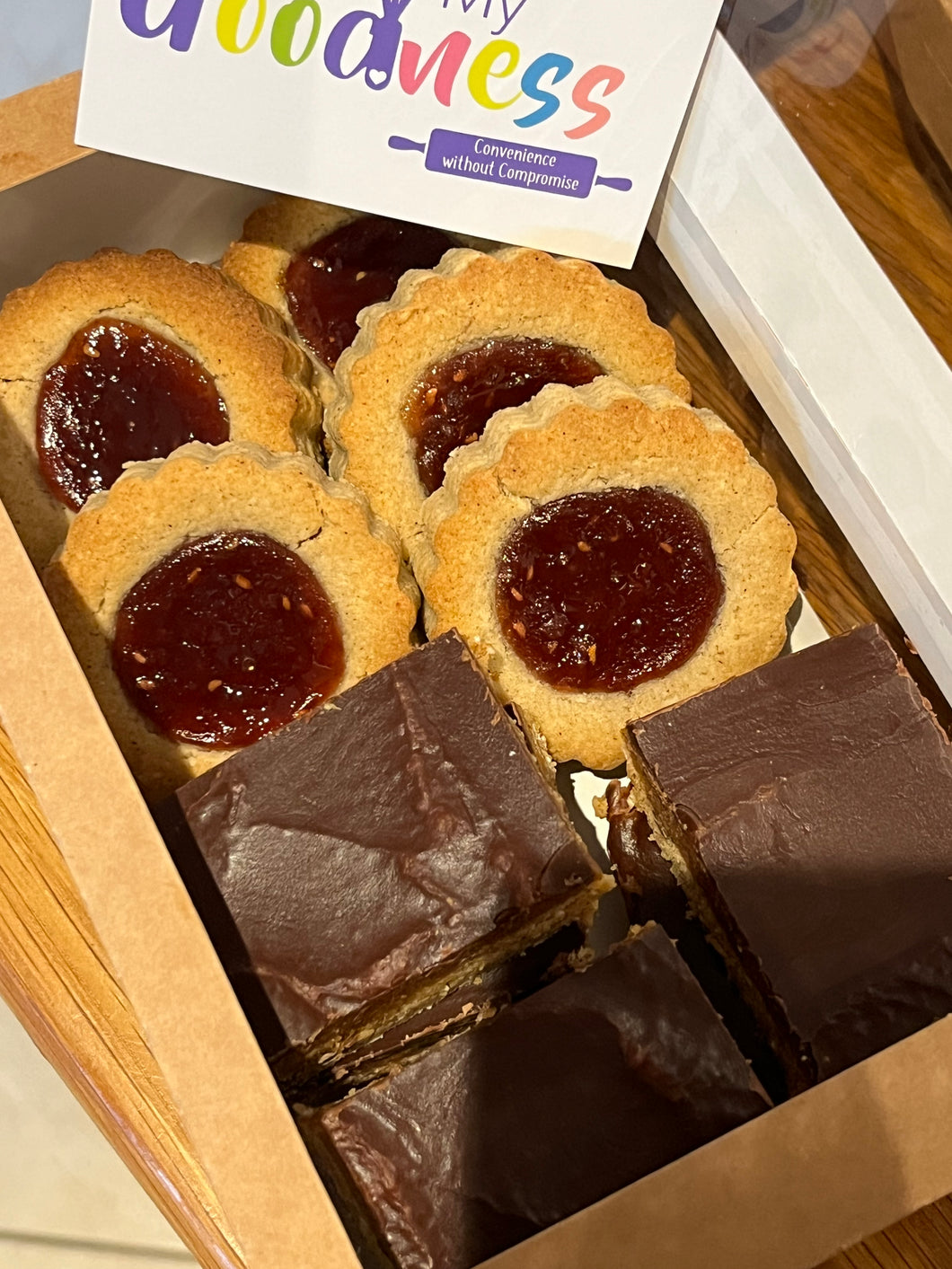 Half Jam Drops/Half Choc Caramel Slices (11 bakes in total)