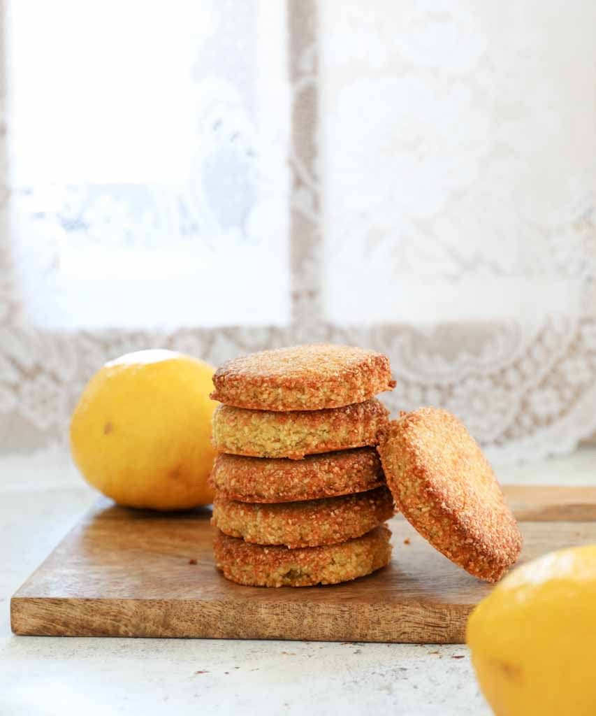 10 Lemon Cookies (No Gluten for Wheat Intolerance (not suitable for Coeliacs), Vegan, Dairy Free, No Refined Sugar)